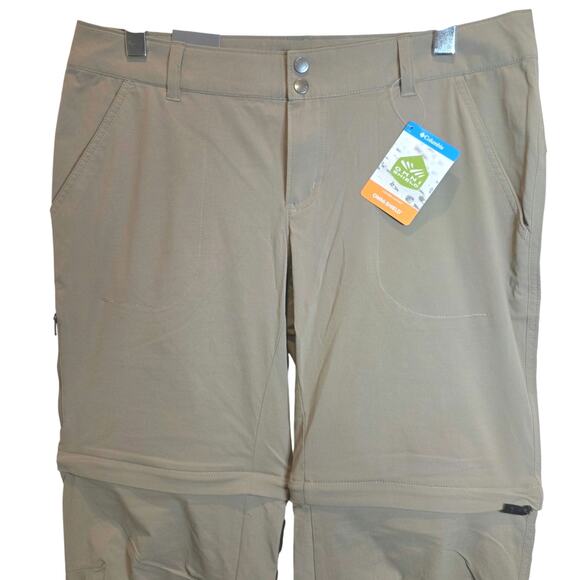 Columbia Saturday Trail II Hiking Convertible Pants Womens Sz 16 Tan Omni-Shield - Picture 8 of 16